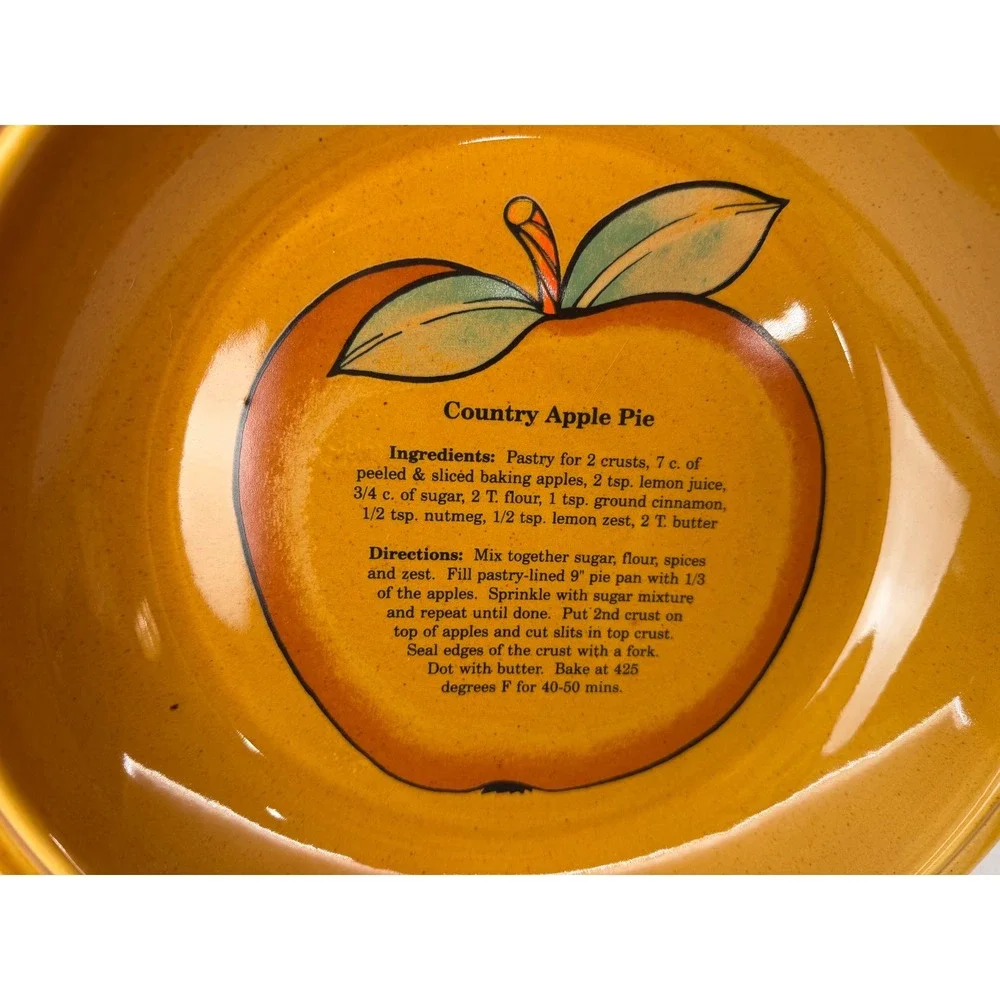 Pie Dish Kitchen 10in Yellow Excellent Country Apple Pie‎ Recipe Graphic